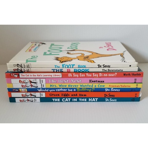 Lot 8 Dr. Seuss Beginner Books Bright & Early Cat Hat Library Children Hardcover - Picture 10 of 13